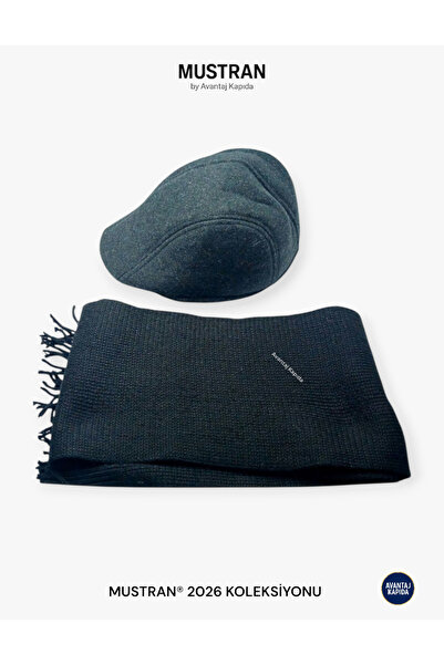 Mustran Set de iarnă de 2 piese, pălărie și eșarfă |   Set de tricotat pentru protecția urechilor unisex