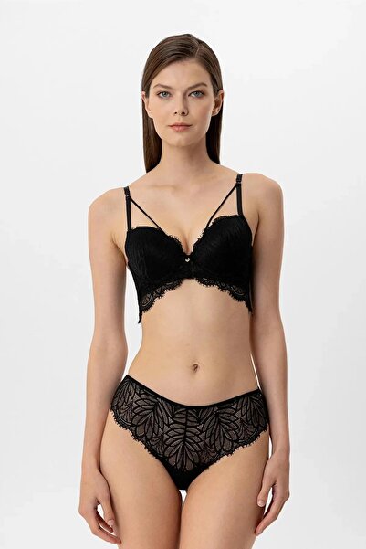 Pierre Cardin Lingerie Women's Drawstring Detailed Milan Push up Lace Bra Suit