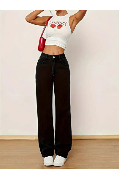 mooishan Çnr Miya Pantaloni de damă cu talie înaltă, cu picior larg, lejer, c...