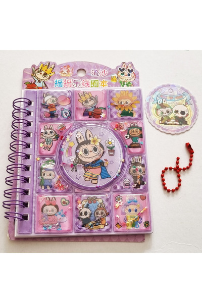 Modellino Sulu Kareler Spiralli Sert Kapak Stickerli Anahtarlık Arma Zincirli...