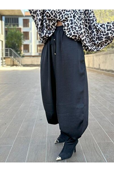 Fast Perry 51199 Saten Şalvar Pantolon Siyah