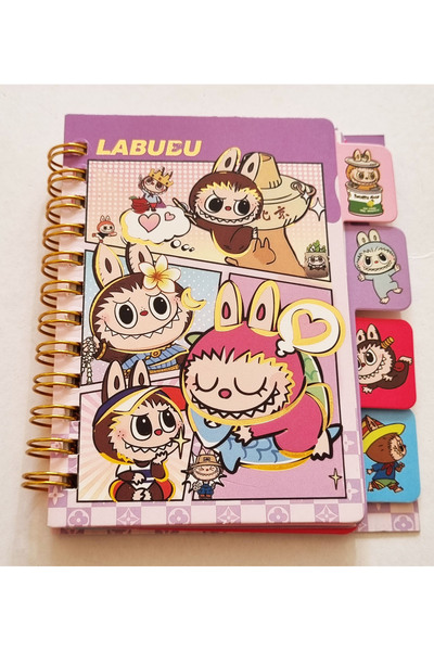 Modellino دفتر ملاحظات مربع بغلاف صلب حلزوني مقاس A6 مع فواصل، 100 ورقة