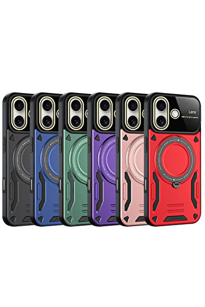 NewFace Sptrns iPhone 16 Case Joy Lens Stand Cover (180414) - Red