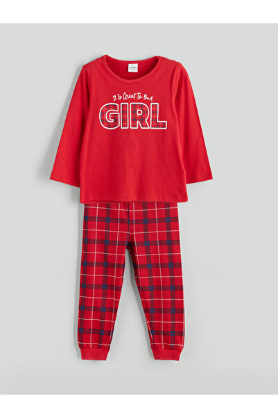 LC Waikiki RMZ GİYİM FARKIYA طقم بيجامة بناتي مطبوع بياقة روبا، طقم للأم والبنت