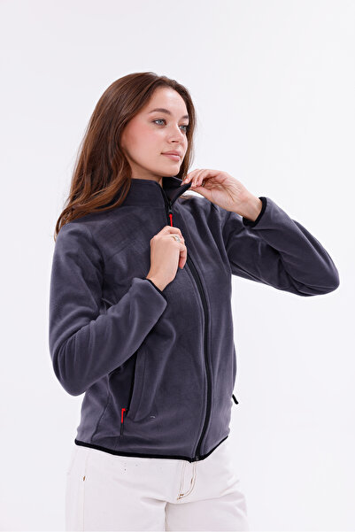 monox Γυναικείο μπουφάν εφαρμοστό με φερμουάρ από φλις