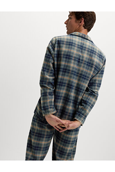 Marks & Spencer Saf Pamuklu Kareli Pijama Takımı