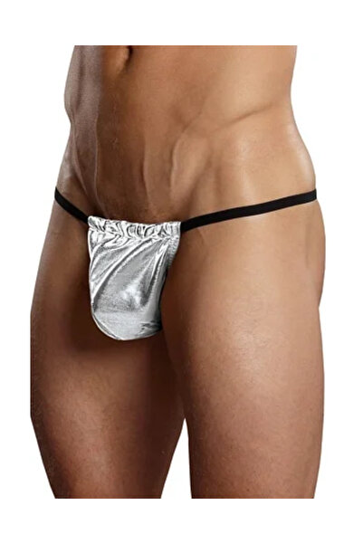 FANTASİE MARKT Fantazi Gümüş Renk Lame Erkek String-Tanga FM4579