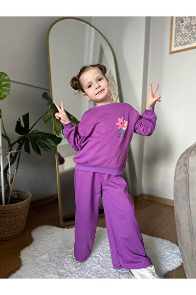 CoolCix New Season Transitional Cotton Loose Wide-Leg Floral Print Top and Bottom Set