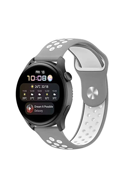 NewFace Sptrns Watch 22mm Sport Perforated Band (181940) - Grey-White