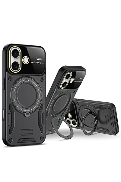 NewFace Sptrns iPhone 16 Case Joy Lens Stand Cover (180414) - Red