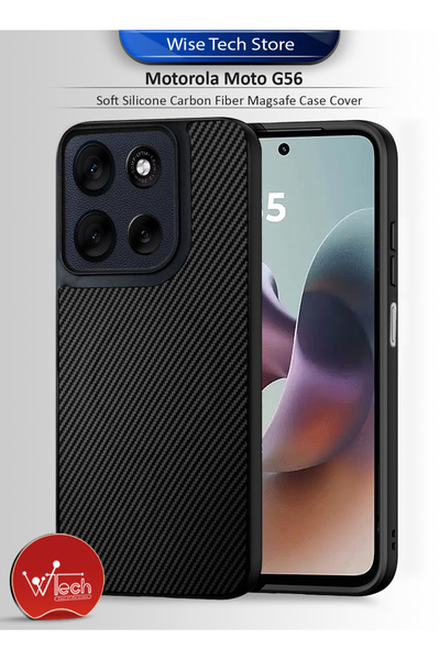 Wtech غطاء حماية خلفي من ألياف الكربون والسيليكون الناعم لهاتف موتورولا موتو ...