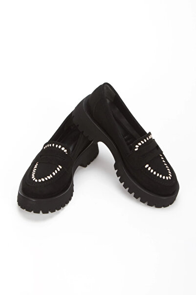 MFT AYAKKABI Women's Daily Comfortable Patterned Loafer Black