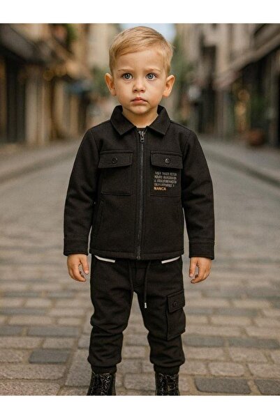 Zekids Boy's Scuba Fabric Cargo Pants with Elastic Waist and Cuffs Fleece-Lined