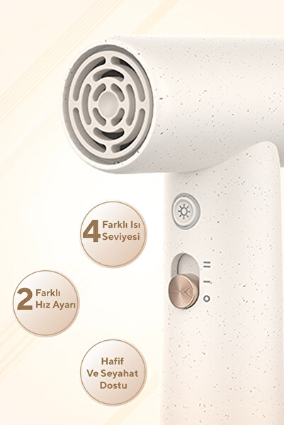 KUMTEL Mini Saç Kurutma Makinesi Bej HHD-07