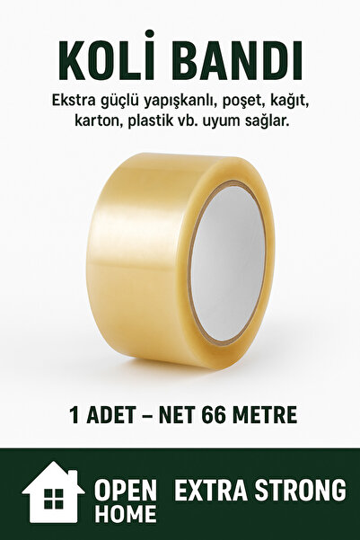 TOYFEST 1 Adet-66 Metre Şeffaf Koli Bandı – Extra Strong 40 Micron Kalınlık, ...