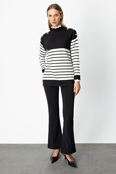KATREGİYİM On Fashion Zigzag Detailed Striped Knit Sweater