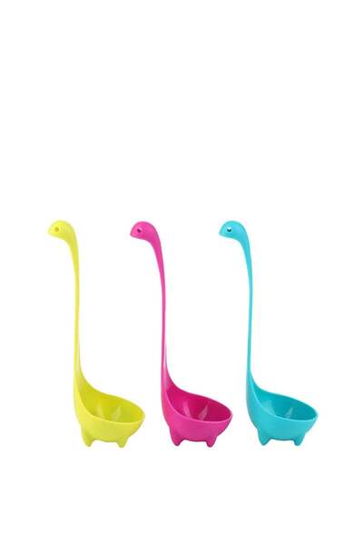 Generic Dinosaur Soup Ladle Set - 3 PCS Long Handle Kitchen Tools in Lake Blu...