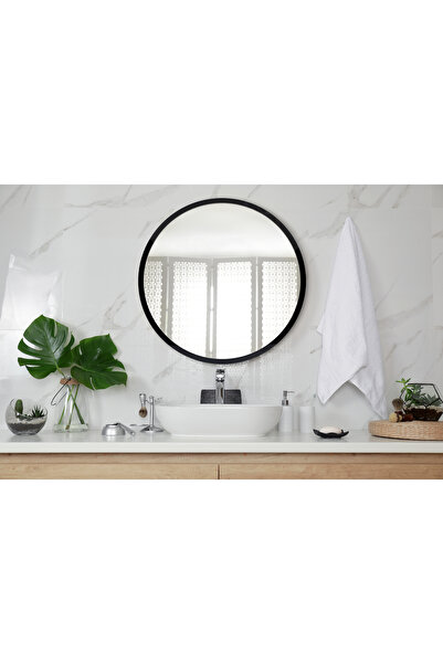 OEM Wall Mirror, Tulup, Round, Black Frame, Diameter Ø 40 cm