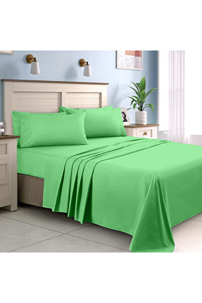 Five Store Ranforce cotton bed sheet, density 120 g/m2, light green, 240 x 260cm, 1 pc.