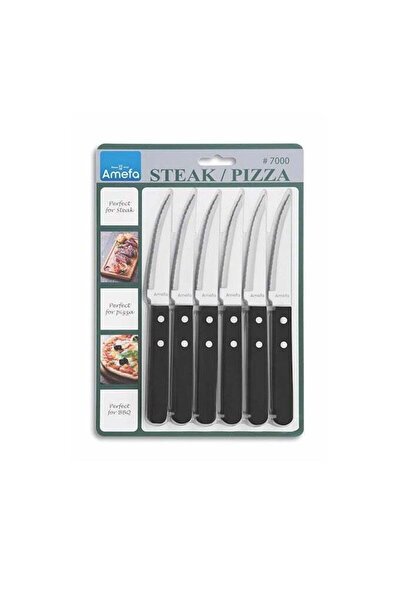 Generic Amefa Pizza 7000 6 steak Knives black on blister