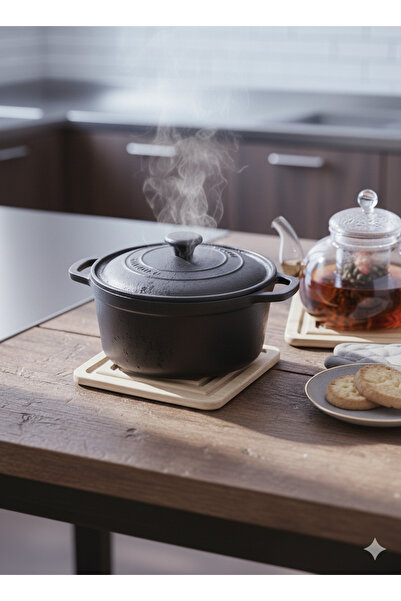 Hagen Bamboo Trivet Square 17X17Cm Protective Pot Mat Table Protector Presentation Serving Kitchen Countertop Mat