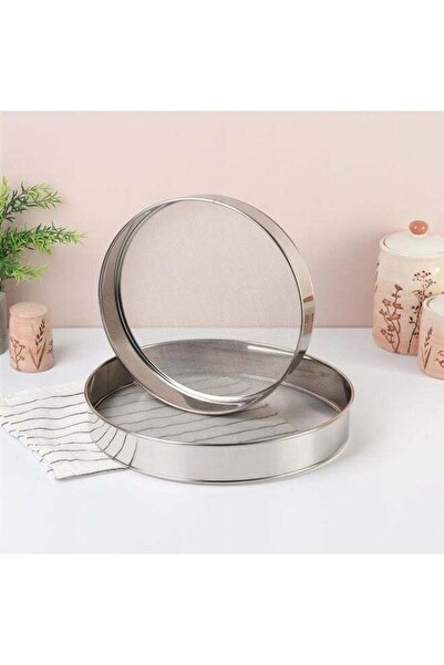 Generic DANUBE HOME Jake 2-Piece Stainless Steel Flour Sifter Fine Mesh Round Flour Sifter Stainless Steel