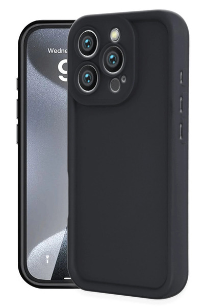 NewFace حافظة سيليكون فييرا لهاتف آيفون 16 برو (192113) - أسود