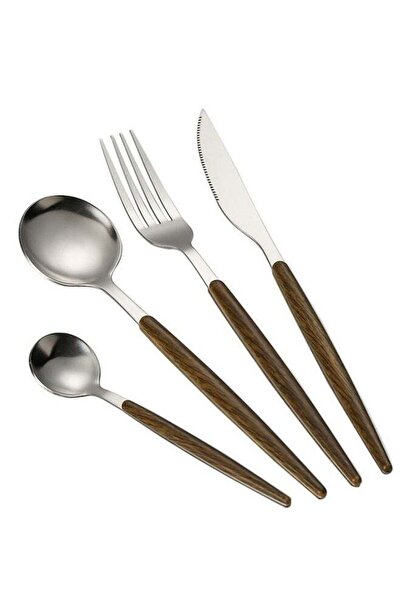 Generic 4 Pcs Stainless Steel Flatware Set , Cutlery Utensils Set with Simula...