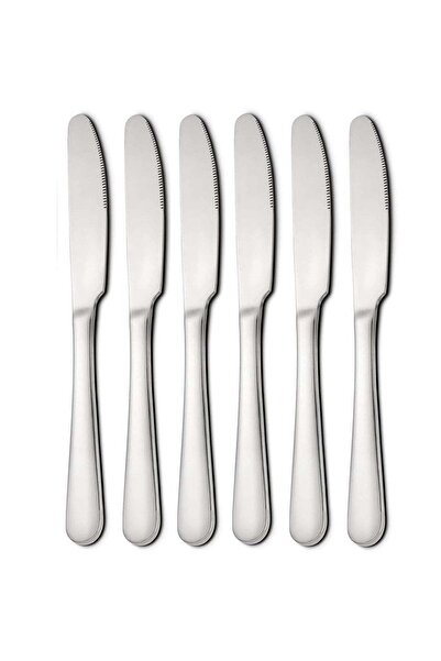 Generic Premium Stainless Steel Knife Set, 6 Pcs â€“ Serrated Edge Table Knives for Effortless Cutting, Rus