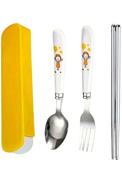Generic BrainGiggles Kids Cutlery Set with Case, Round Edge Stainless Steel S...