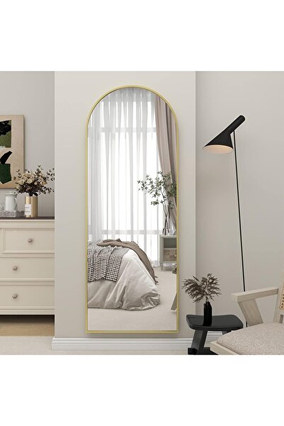 OEM Koonmi full-length mirror, 147x44 cm, with wall or floor stand, aluminum frame, gold color