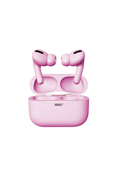 MRG Casti Bluetooth MinPods3, Cu carcasa, Display LCD, Roz