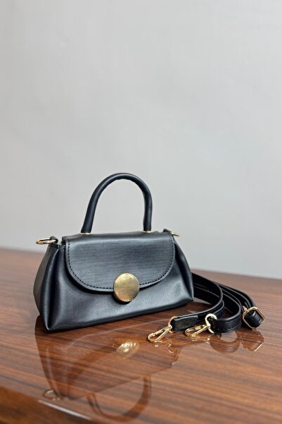 Gülşah collection Δερμάτινη τσάντα χειρός και ώμου με λεπτομέρεια με κάλυμμα ...