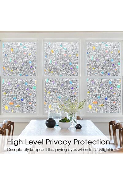 OEM Fueegue Self-Adhesive Window Film, 30x300 cm, Cracked Mosaic Pattern, Opaque, UV Protection