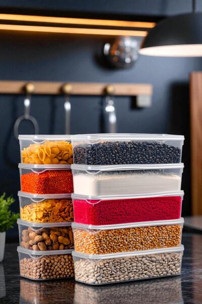 Ecolux 1.5 Liter Leakproof Storage Container Closet Organizer - 10 Pcs - 27cm 9.5 cm 7 cm