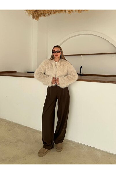 SUN STYLE Women's Collar Hook & Lined Short Coat/Jacket