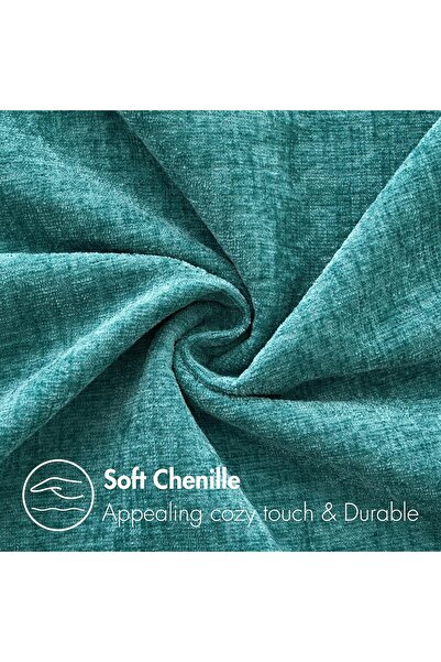 OEM Set of 2 MIULEE decorative pillowcases, 45 x 45 cm, soft chenille, turquoise color