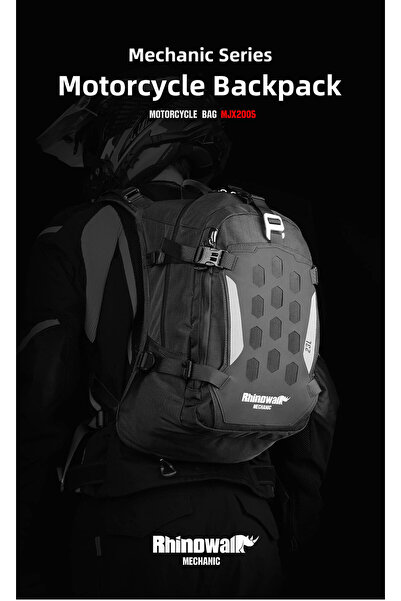 Rhinowalk Mechanic X MJX2005BK 23L Su Geçirmez Molle Motorcu Sırt Çantası – K...