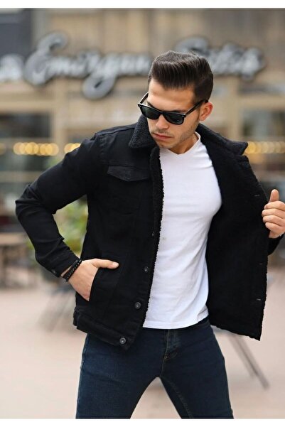 The Naz Line سترة جينز شتوية للرجال مبطنة بالفرو