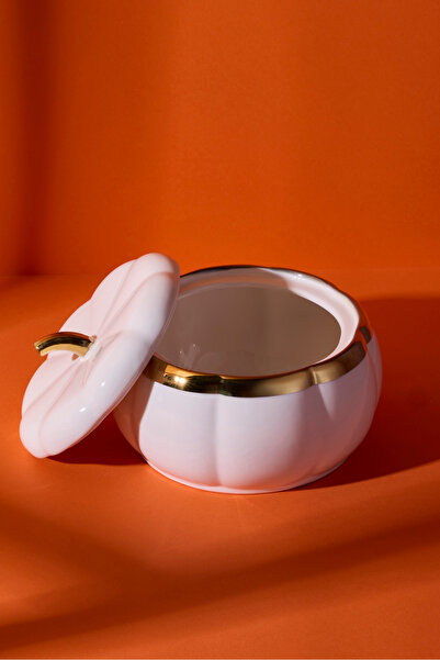 Perotti Pumpkin Porcelain XL Storage Container with Lid 16.5X8 cm