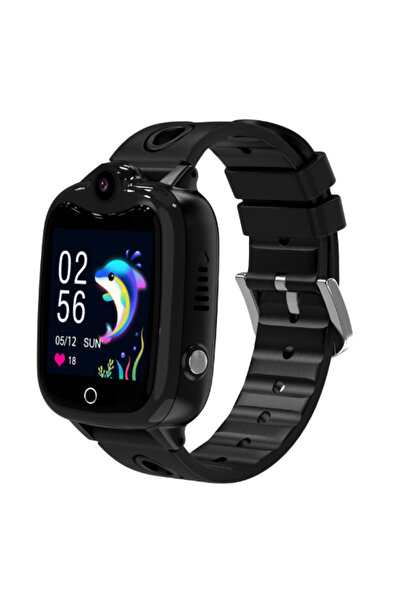 OEM Ceas inteligent Kesasohe pentru copii, GPS, HD, Nano SIM, SOS, rezistent la apă IP68, 7 jocuri, cameră, negru