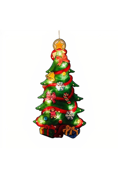 Issa Christmas decoration 45 cm, window ornament Christmas tree with multicolor LED lights