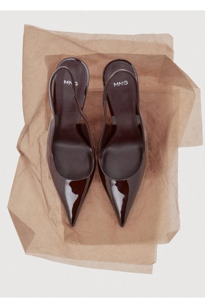 MANGO Woman Topuklu rugan deri ayakkabı