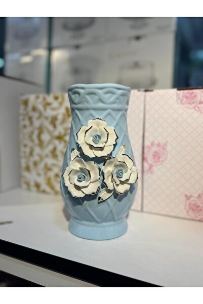 Handmade EL YAPIMI DEKORATİF ÇİÇEK KABARTMALI VAZO