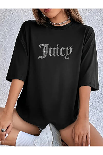 Bozz&Bozz Collection Γυναικείο μπλουζάκι oversized Juicy Crystal Stone με τύπωμα