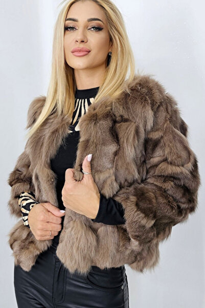 FashionForYou Benjo short jacket, made of fox fur in four sizes, Cappucinno, ...