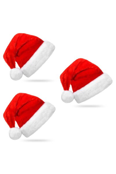 OEM Set of 3 Santa Claus Hats, One Size Fits All