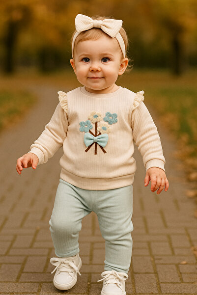 YusGos Floral Flared Sleeve Monthly Baby Girl Set