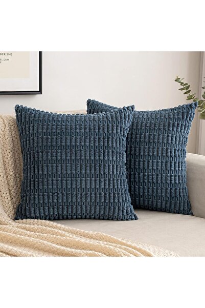 OEM Set of 2 EMEMA decorative covers, Velvet, 40 x 40 cm, Blue color