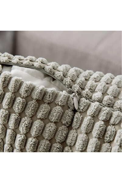 OEM Set of 2 EMEMA decorative covers, polyester, 45 x 45 cm, light gray